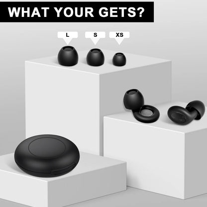 Ear Plugs for Noise Reduction, Reusable Hearing Protection in Flexible Silicone for Sleep, Black